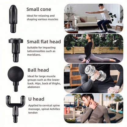 with LED Touch Screen Massager Body Muscle Relaxation Screen 4 Replaceable Massage Heads
Portable Deep Tissue Massage Gun
