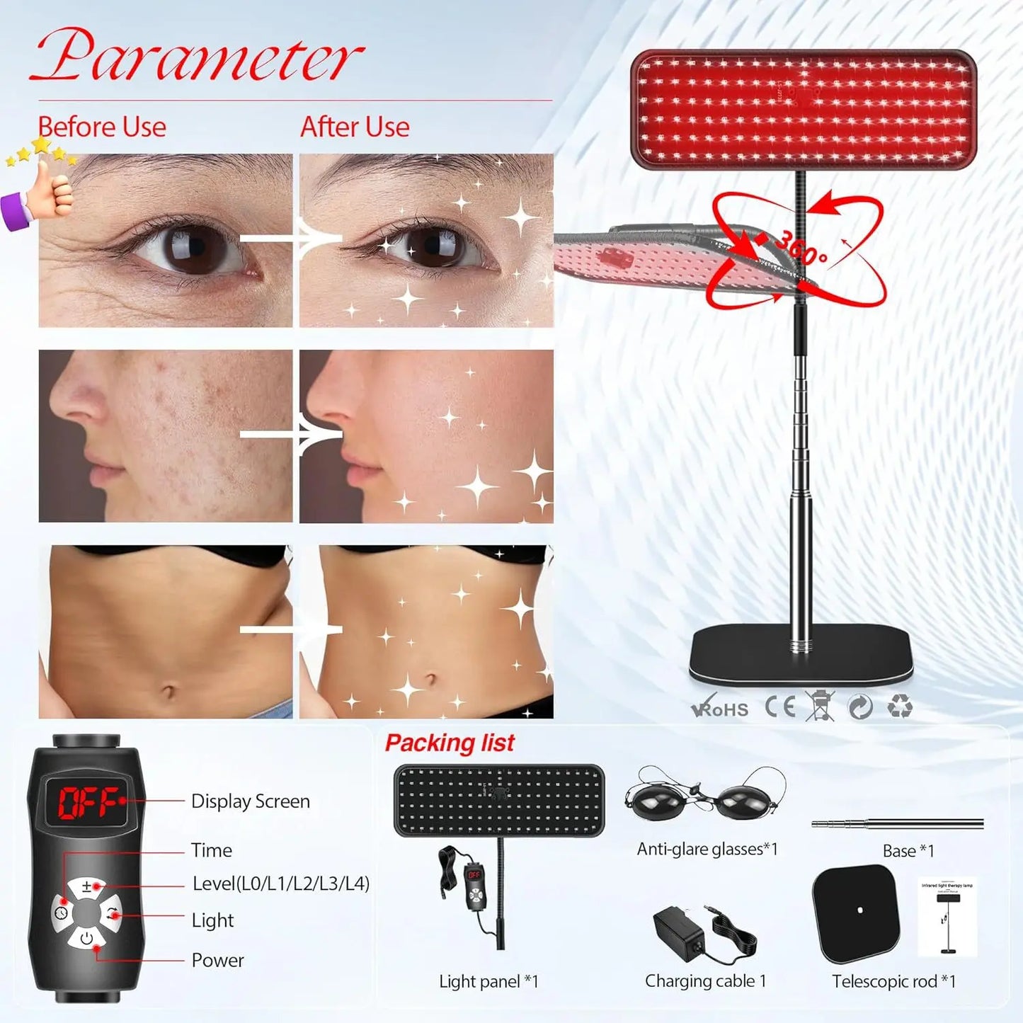 LED Red Light Therapy Lamp