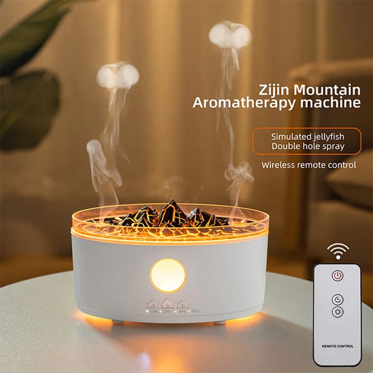 Multicolor Humidifier Flame Volcano Light