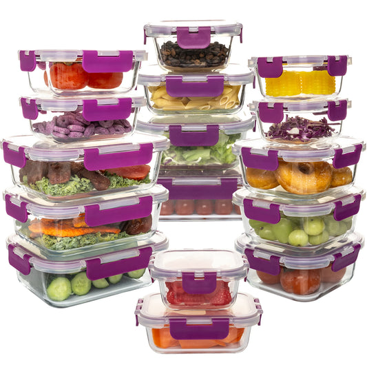 16 Piece Glass Food Container Set