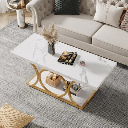 Two-Teir Faux Marble Coffee Table