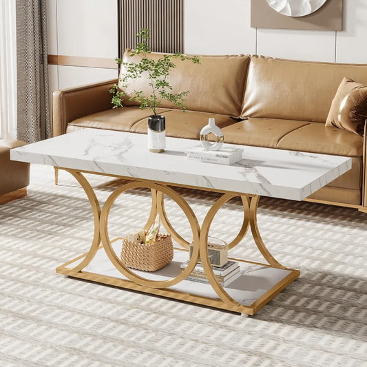 Two-Teir Faux Marble Coffee Table