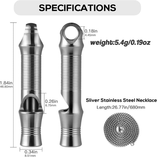 Titanium Emergency Safety Whistle Necklace